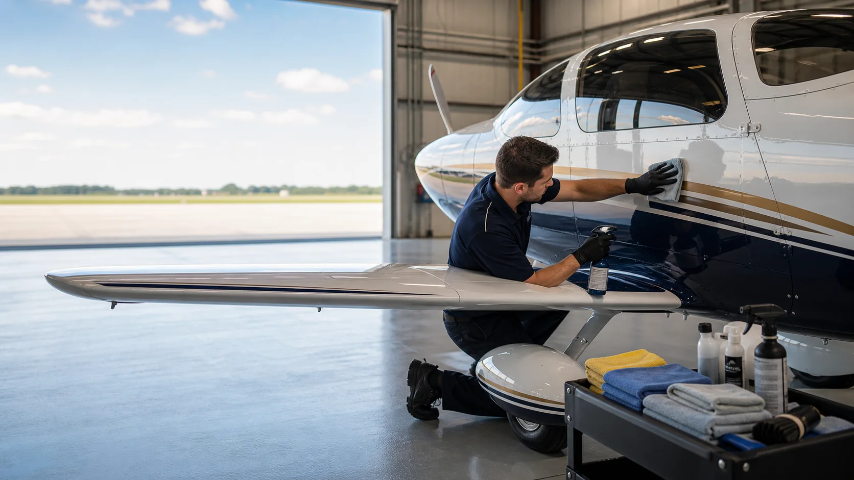 Aircraft detailing support for cared-for Apopka aircraft