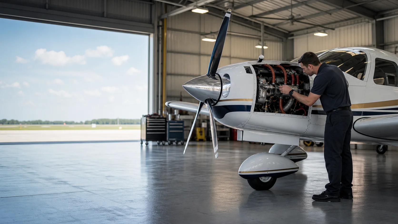 Mobile aircraft maintenance intake for Apopka ramps